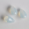 Firepolished dropbead 15x10mm - White Opal