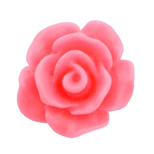 Rose bead 10mm - Matt Hot Pink x5