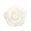 Rose bead 10mm - White Silver Coating x5