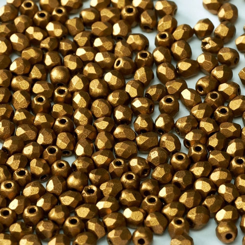 Firepolished 3mm - Gold Brass x50