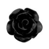 Rose bead 10mm - Matt Black x5