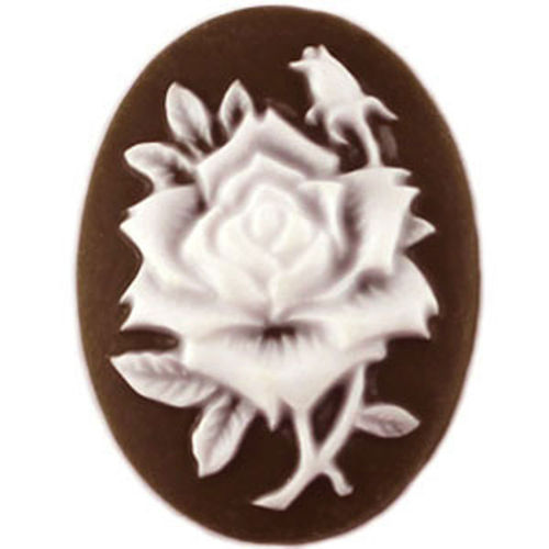 Cameo Rose 13x18mm - Brown/white