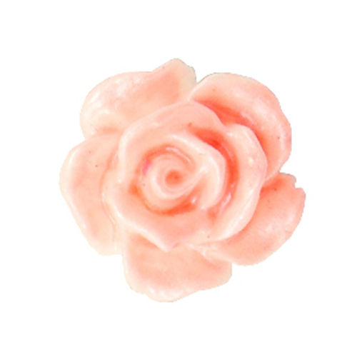 Rose bead 10mm - Coral Peach Pearl Shine x5