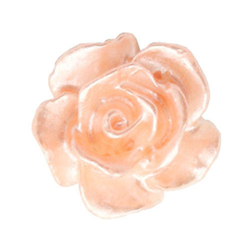 Rose bead 10mm - Creamy Peach Pearl Shine x5