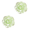 Rose bead 6mm - Celery Ice Green Silver Coating x5