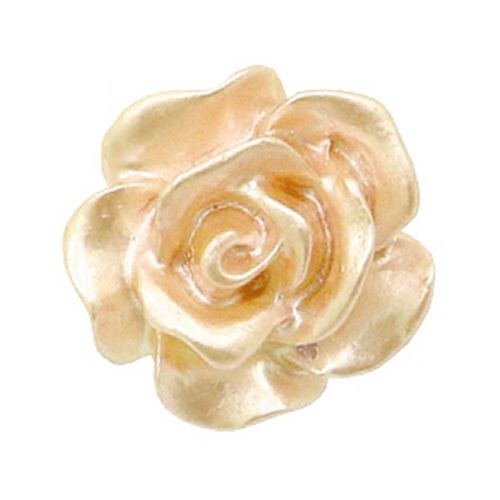Rose bead 10mm - Apricot Butter Pearl Shine x5