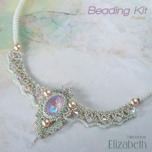 Beading kit - necklace 'Elizabeth' - Pastel